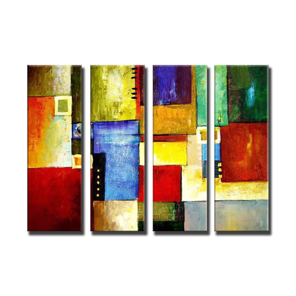 Abstract Oil Painting ,Four panels