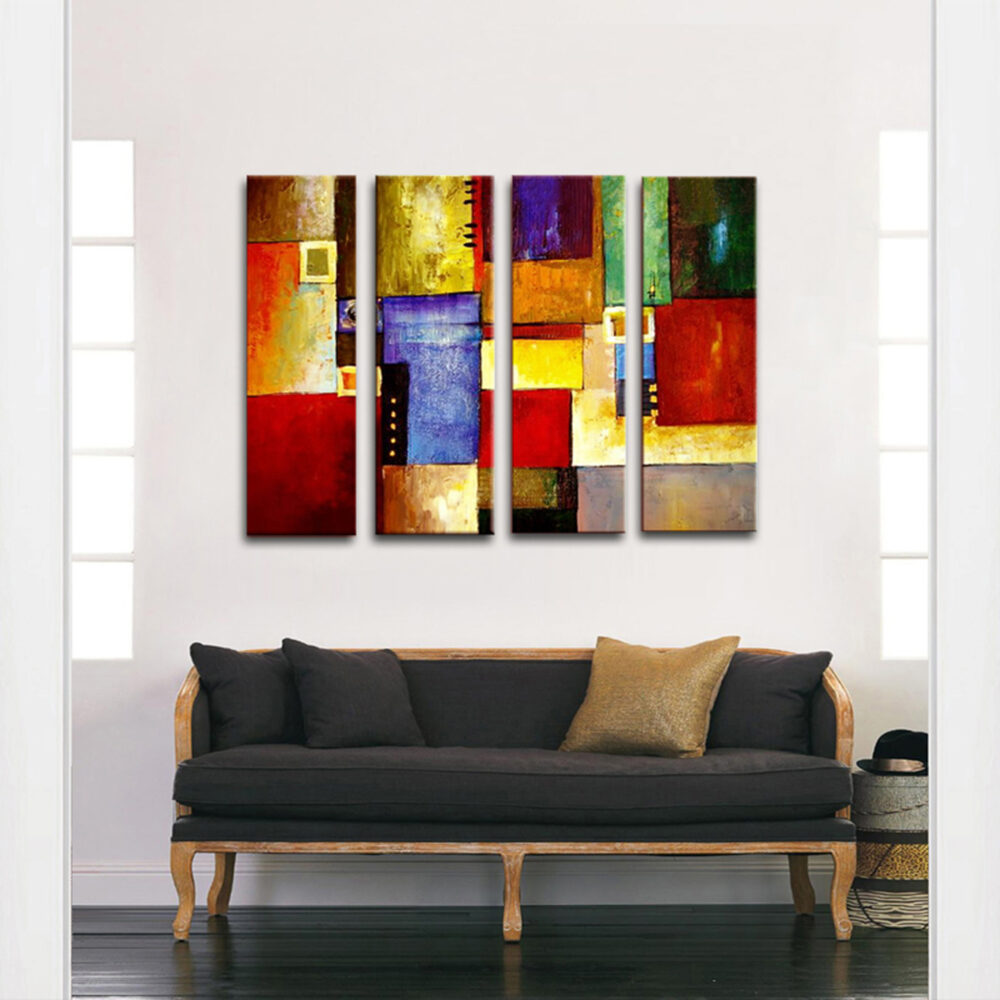 Abstract Oil Painting ,Four panels - Image 3